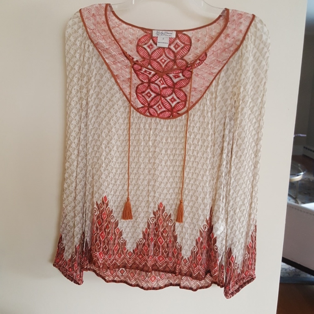 Lucky Brand sheer boho blouse